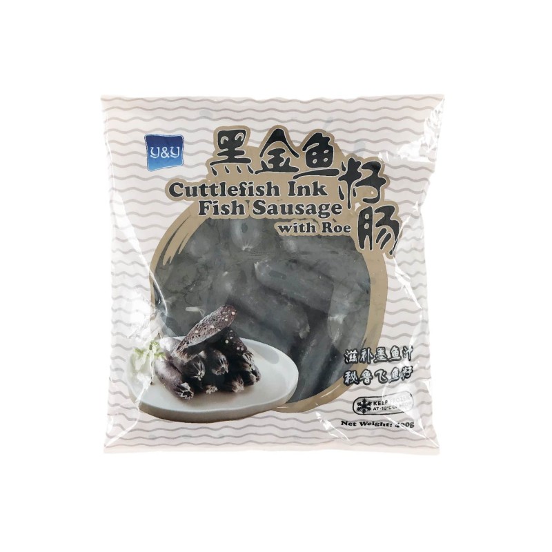 CUTTLEFISH INK FISH SAUSAGE WITH ROE